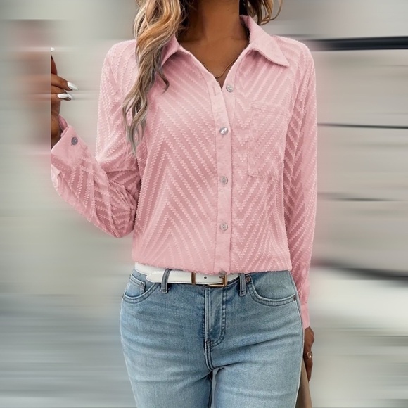 Jacquard Shirt Long-Sleeved Button-Down Statement Shirt - Picture 4 of 4